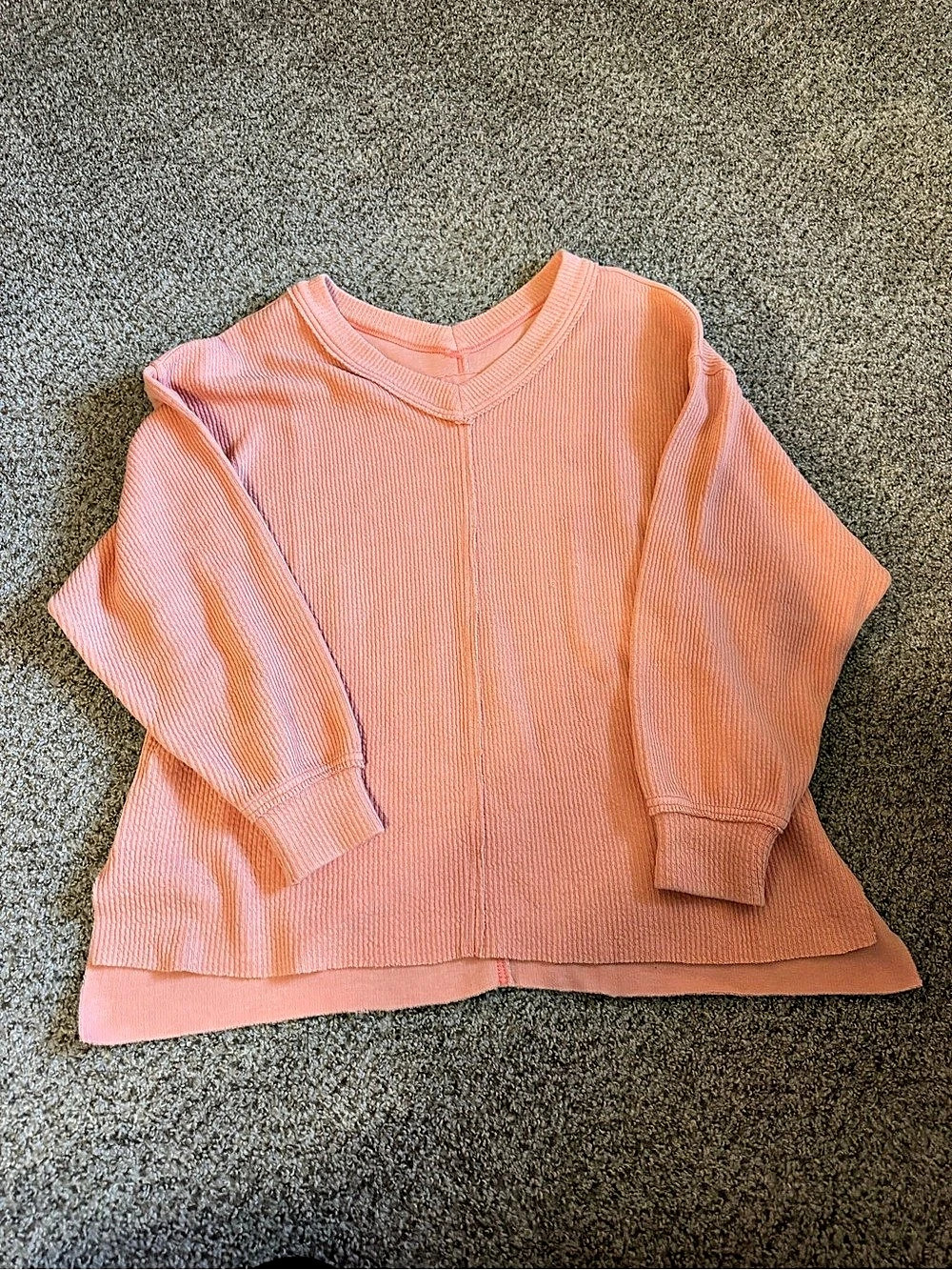 Aerie Ribbed Long Sleeve Top in Pink Size Medium